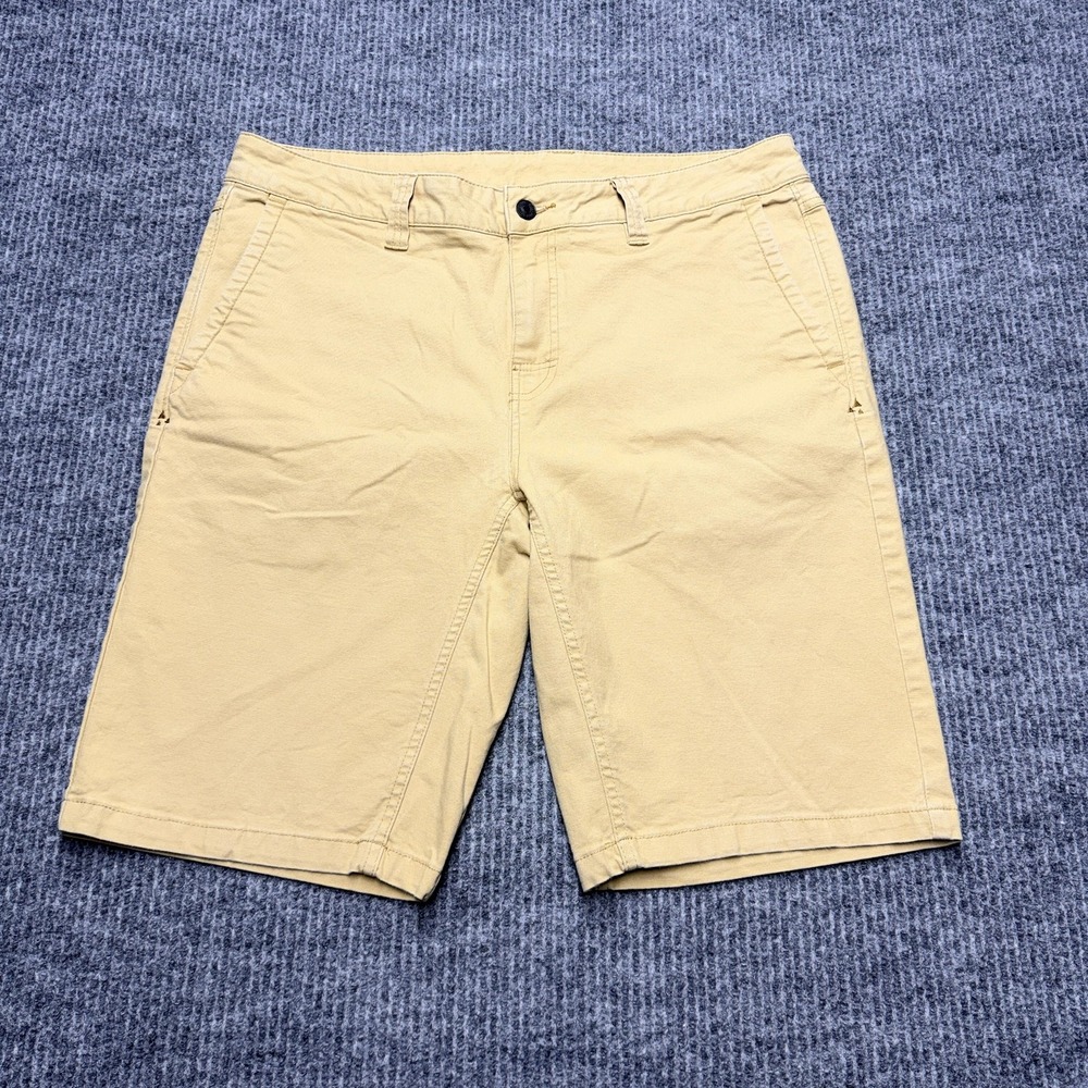 Stio Shorts Mens 36 Beige Chino Stretch Canvas Casual Zip Fly Pockets Summer